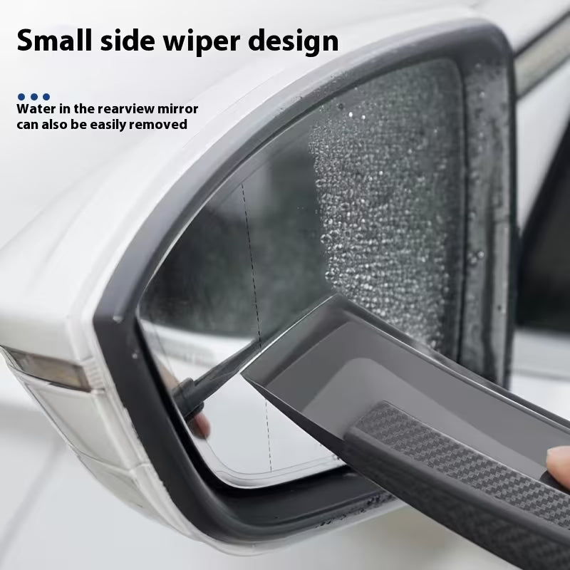 Car side mirror with small side wiper design to remove water